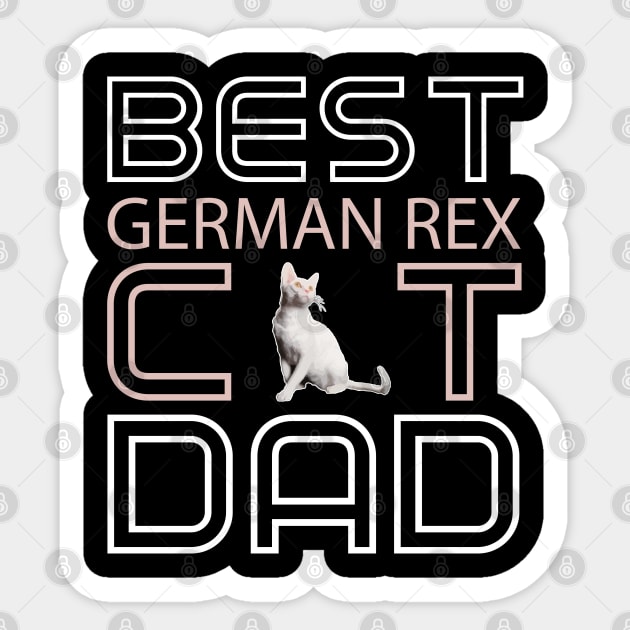 Best German Rex Cat Dad Sticker by AmazighmanDesigns